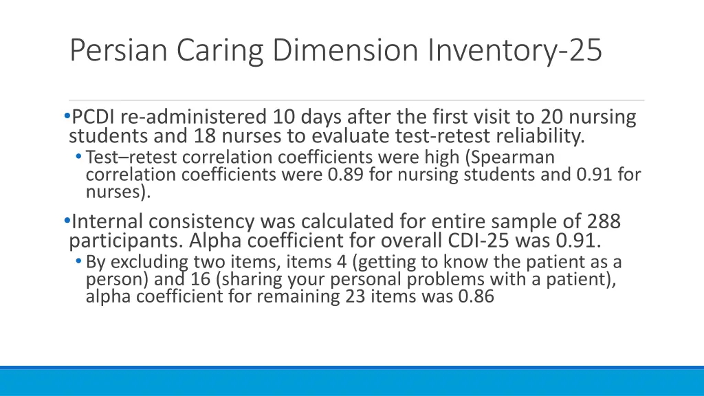 persian caring dimension inventory 25