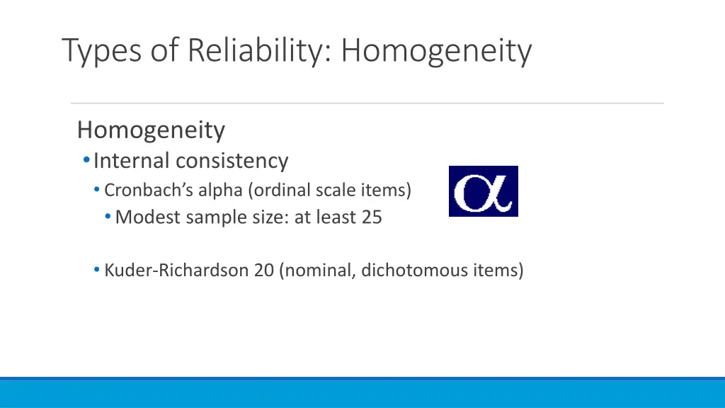 types of reliability homogeneity