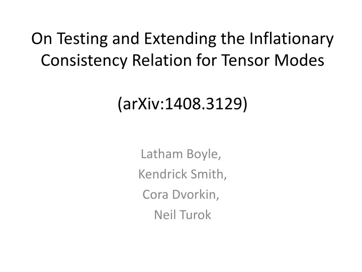 on testing and extending the inflationary