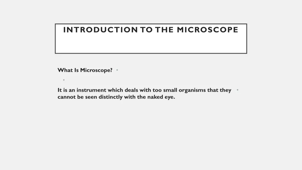 introduction to the microscope