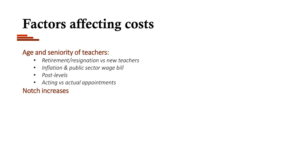 factors affecting costs