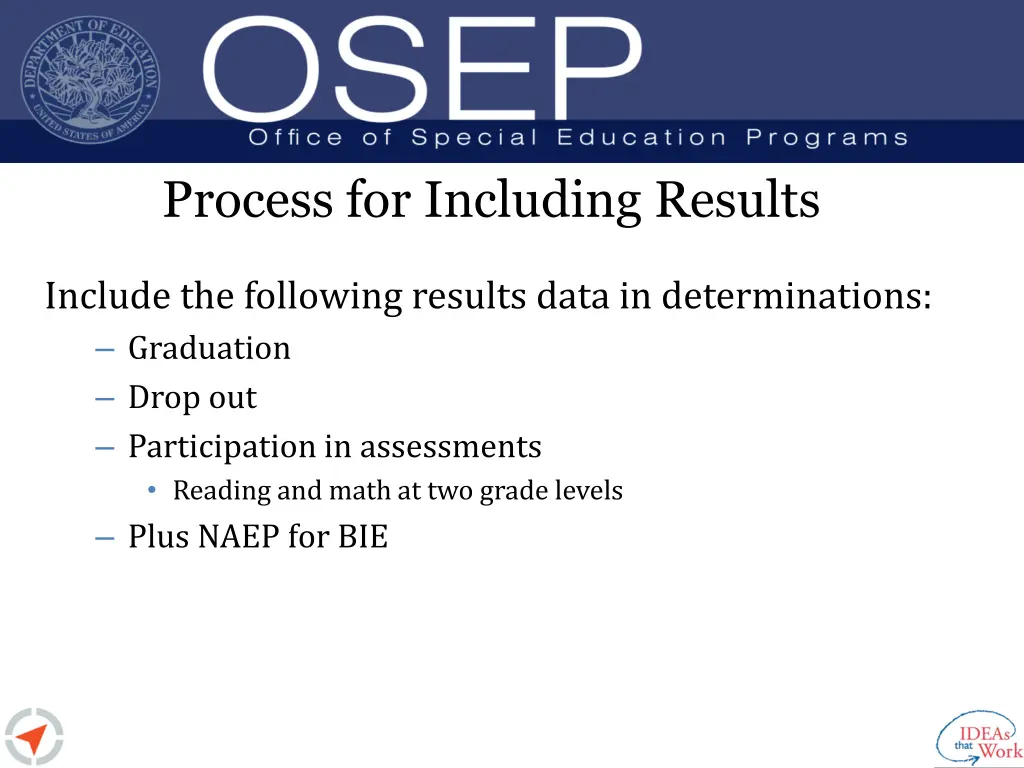 process for including results