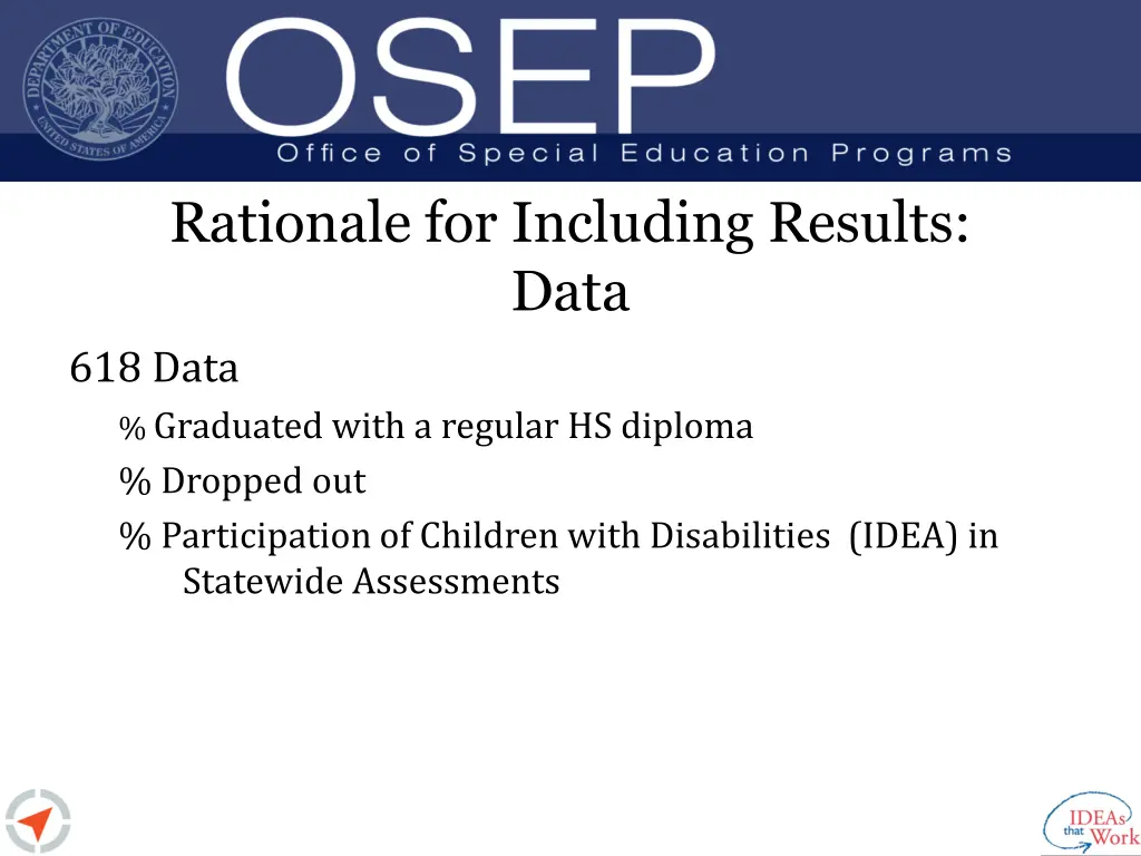 rationale for including results data