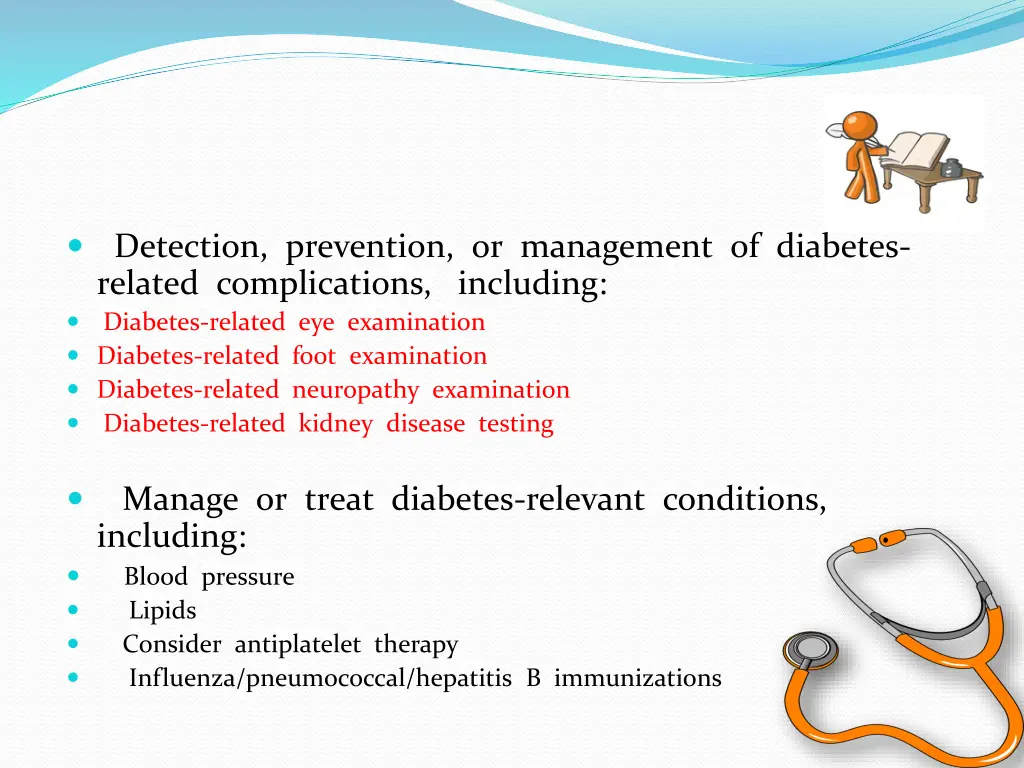 detection prevention or management of diabetes