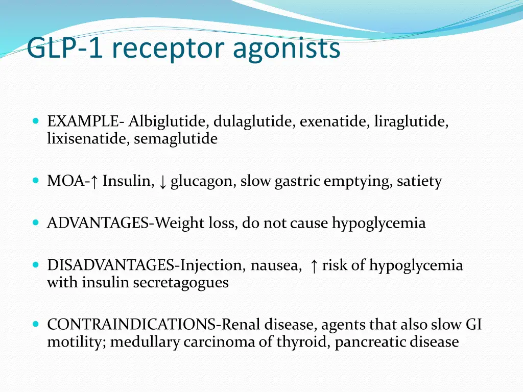 glp 1 receptor agonists