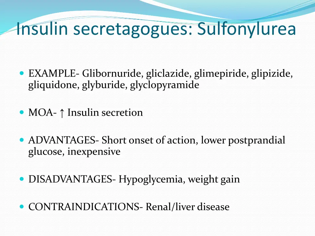 insulin secretagogues sulfonylurea