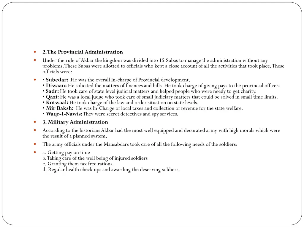2 the provincial administration under the rule