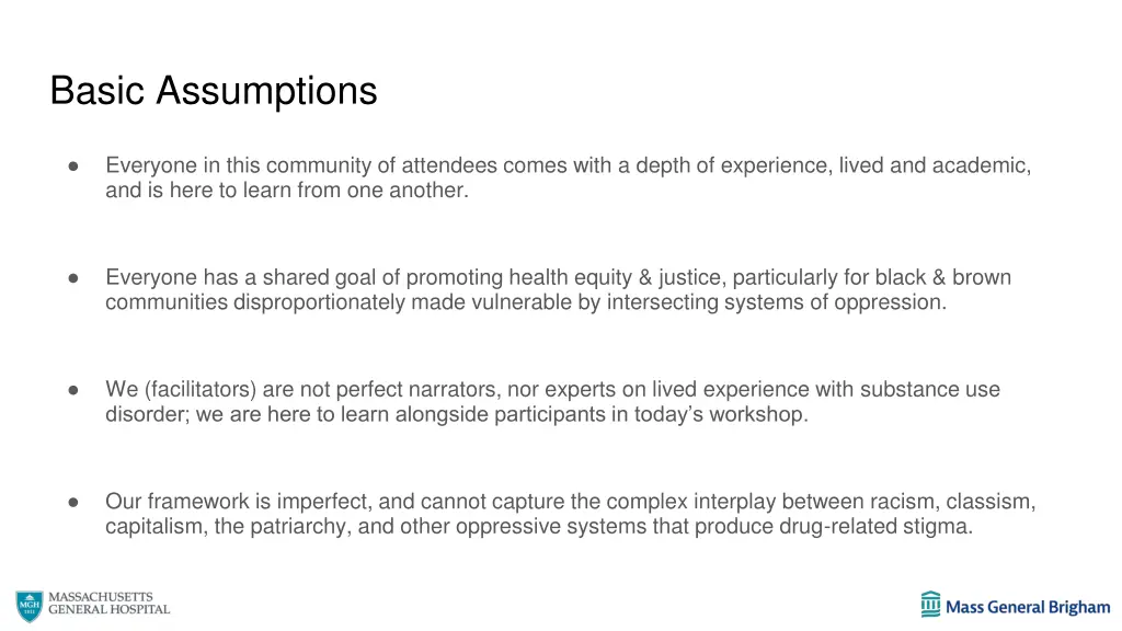 basic assumptions