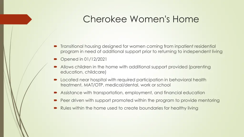 cherokee women s home