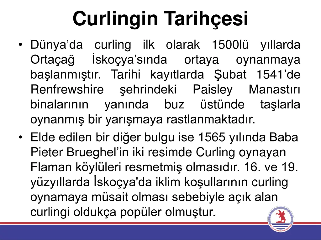 curlingin tarih esi