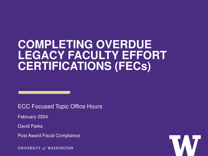 completing overdue legacy faculty effort