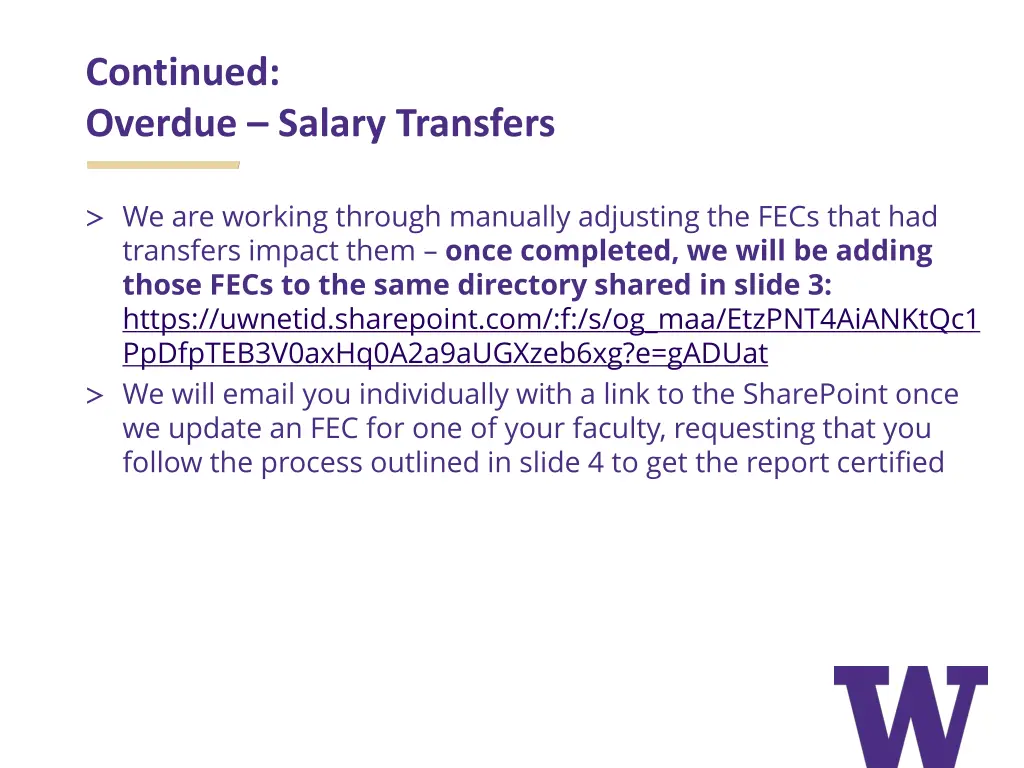 continued overdue salary transfers