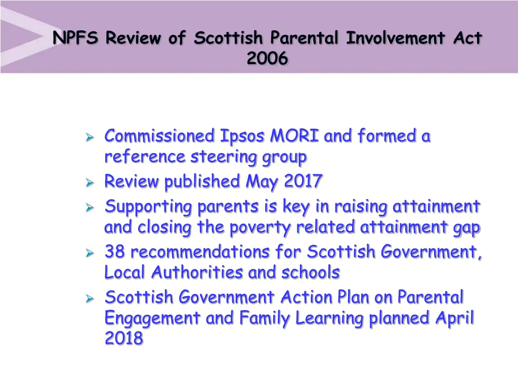 npfs review of scottish parental involvement
