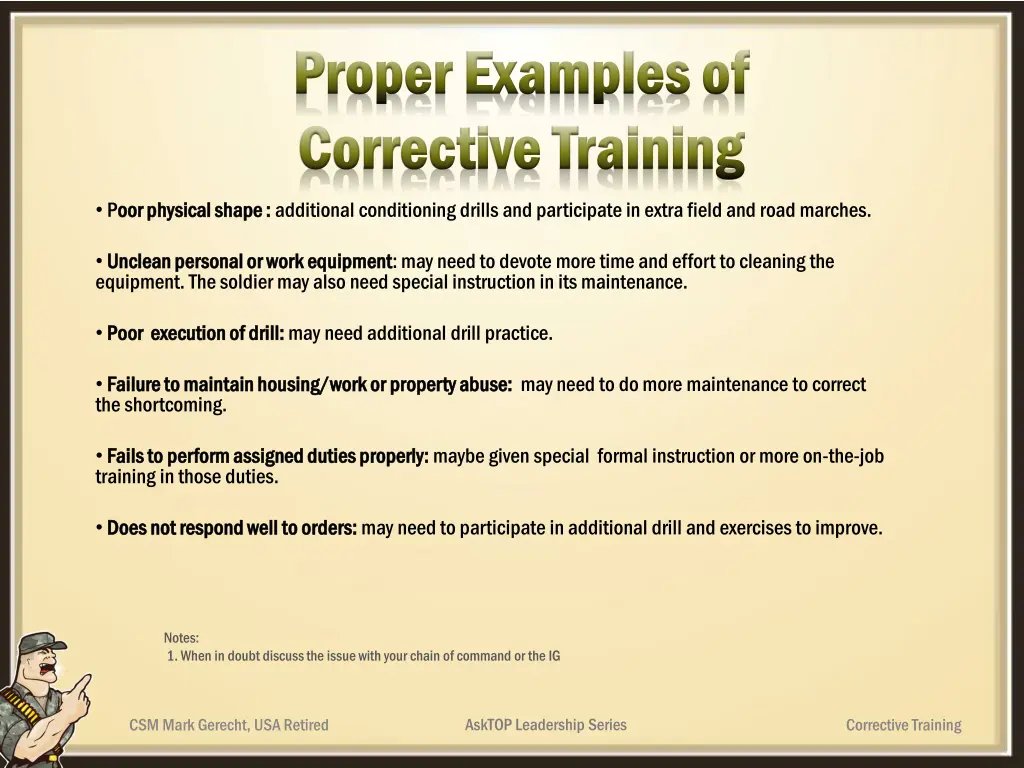 proper examples of proper examples of corrective