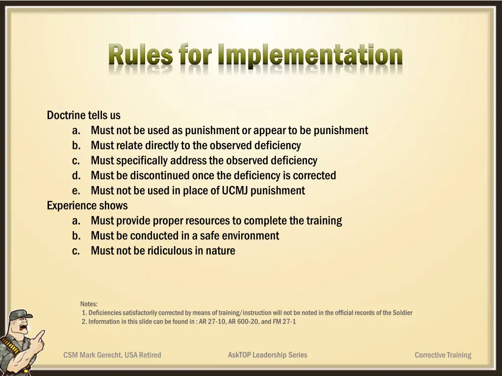 rules for implementation rules for implementation