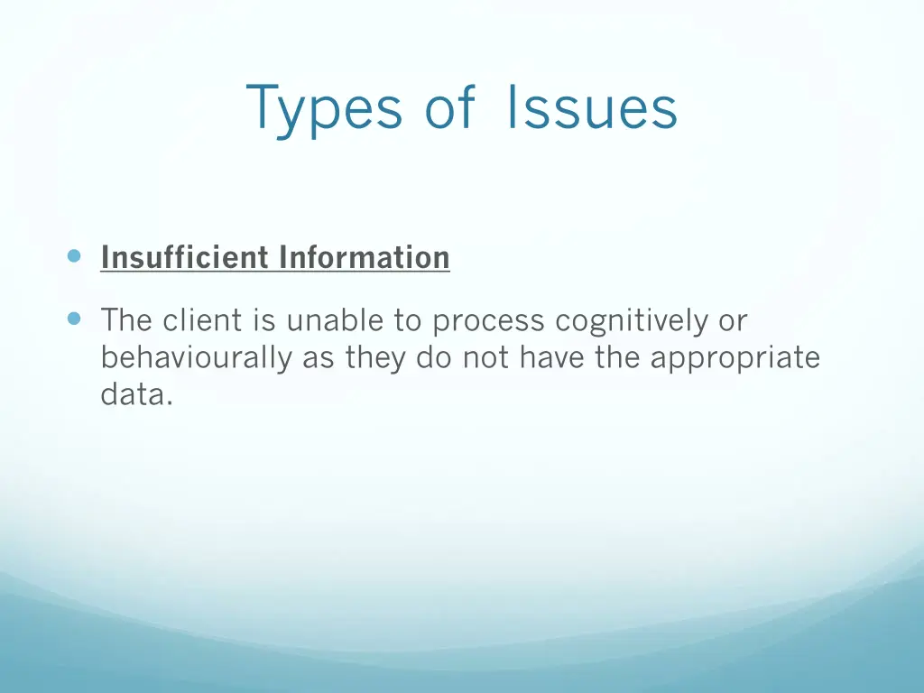 types of issues 4