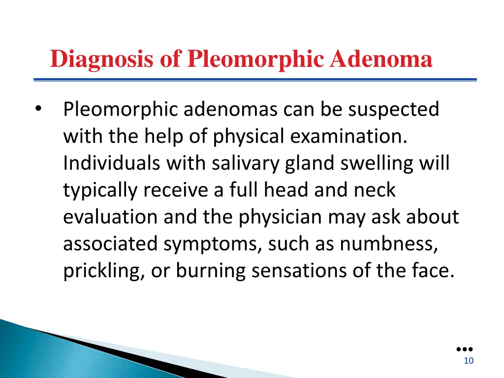 diagnosis of pleomorphic adenoma