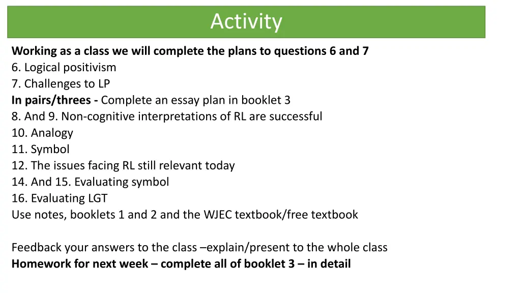 activity