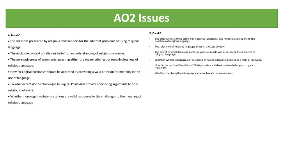 ao2 issues