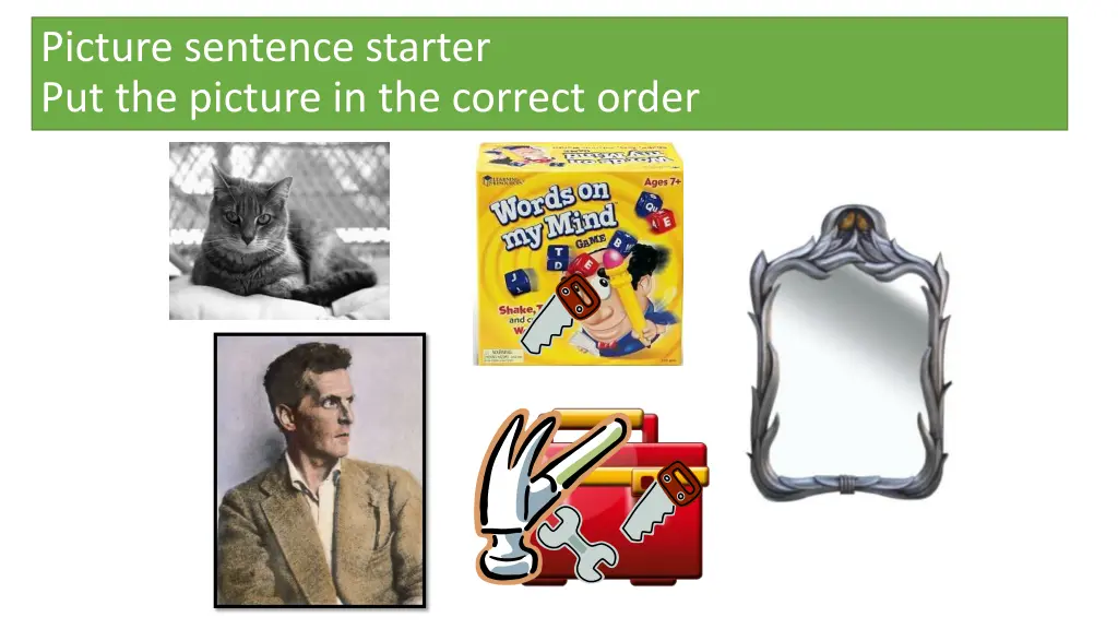 picture sentence starter put the picture