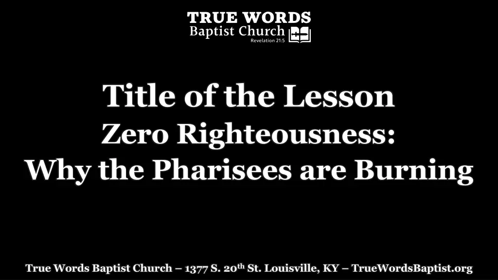 title of the lesson zero righteousness