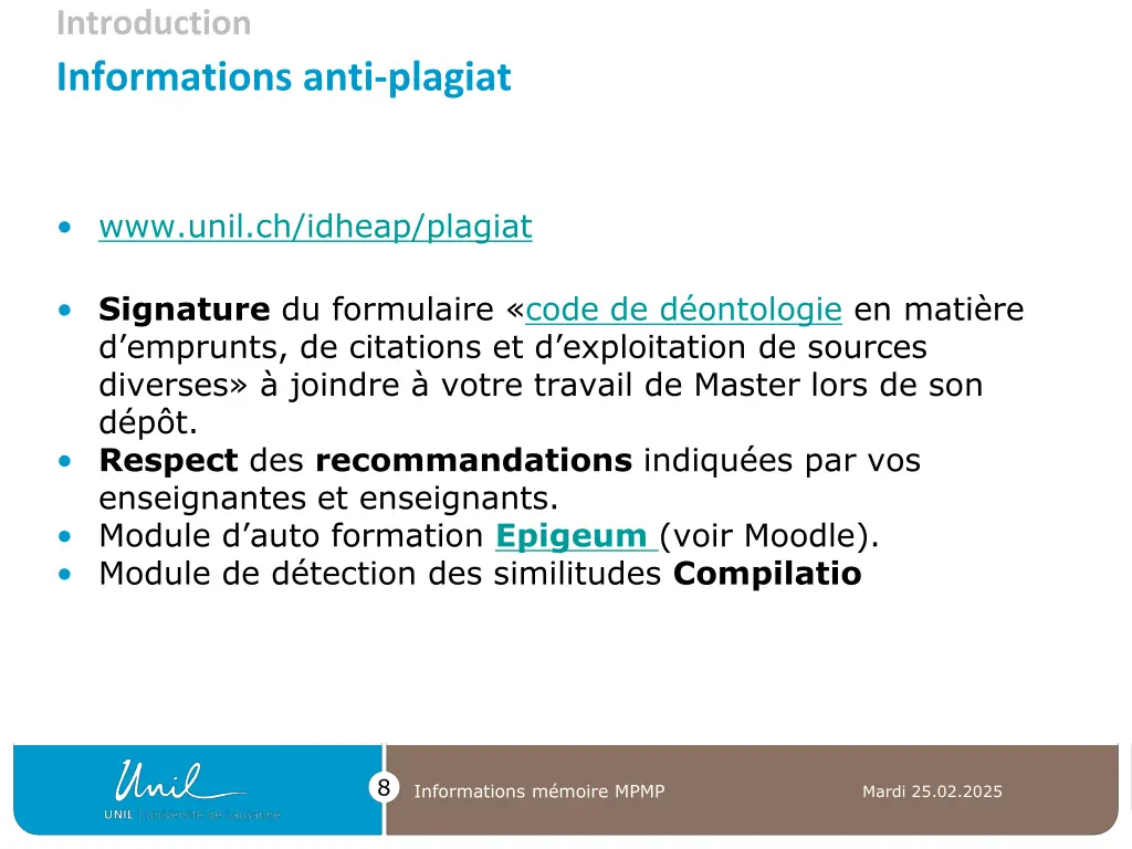 introduction informations anti plagiat