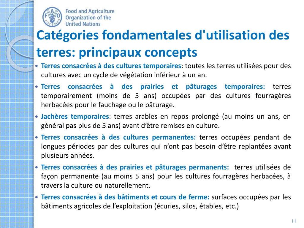 cat gories fondamentales d utilisation des terres