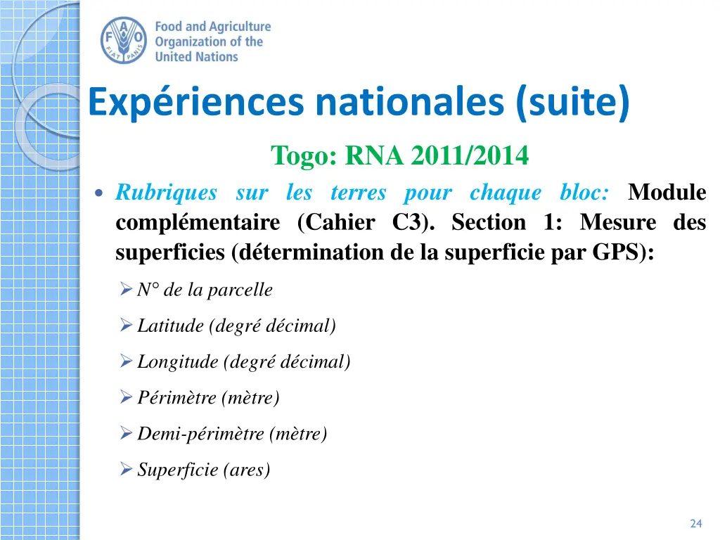 exp riences nationales suite togo rna 2011 2014 1
