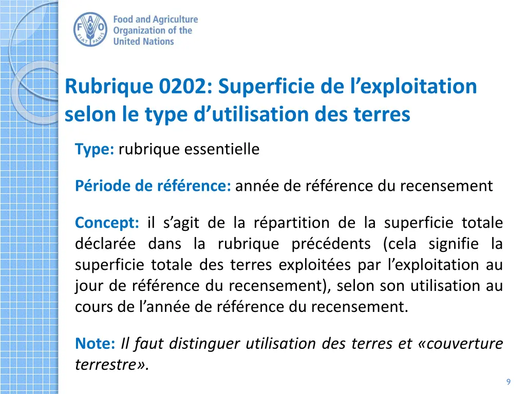 rubrique 0202 superficie de l exploitation selon