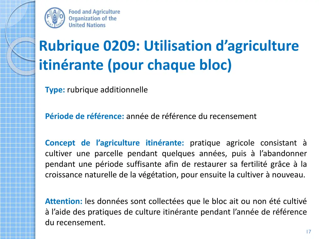rubrique 0209 utilisation d agriculture itin