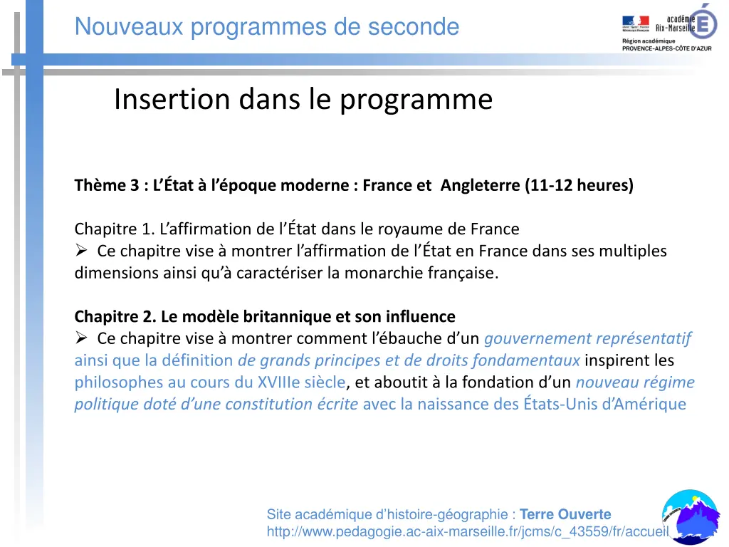 nouveaux programmes de seconde 1