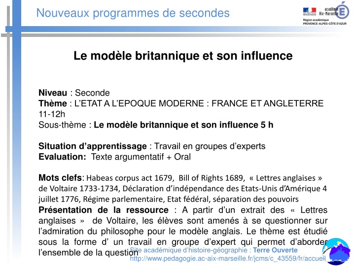 nouveaux programmes de secondes