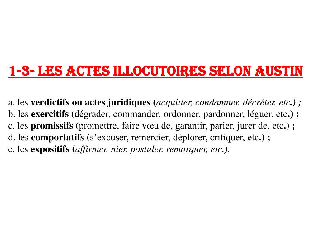 1 1 3 3 les actes illocutoires selon austin