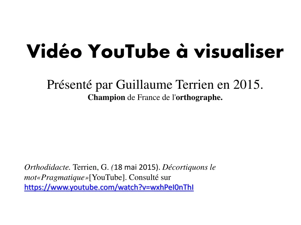 vid o youtube visualiser