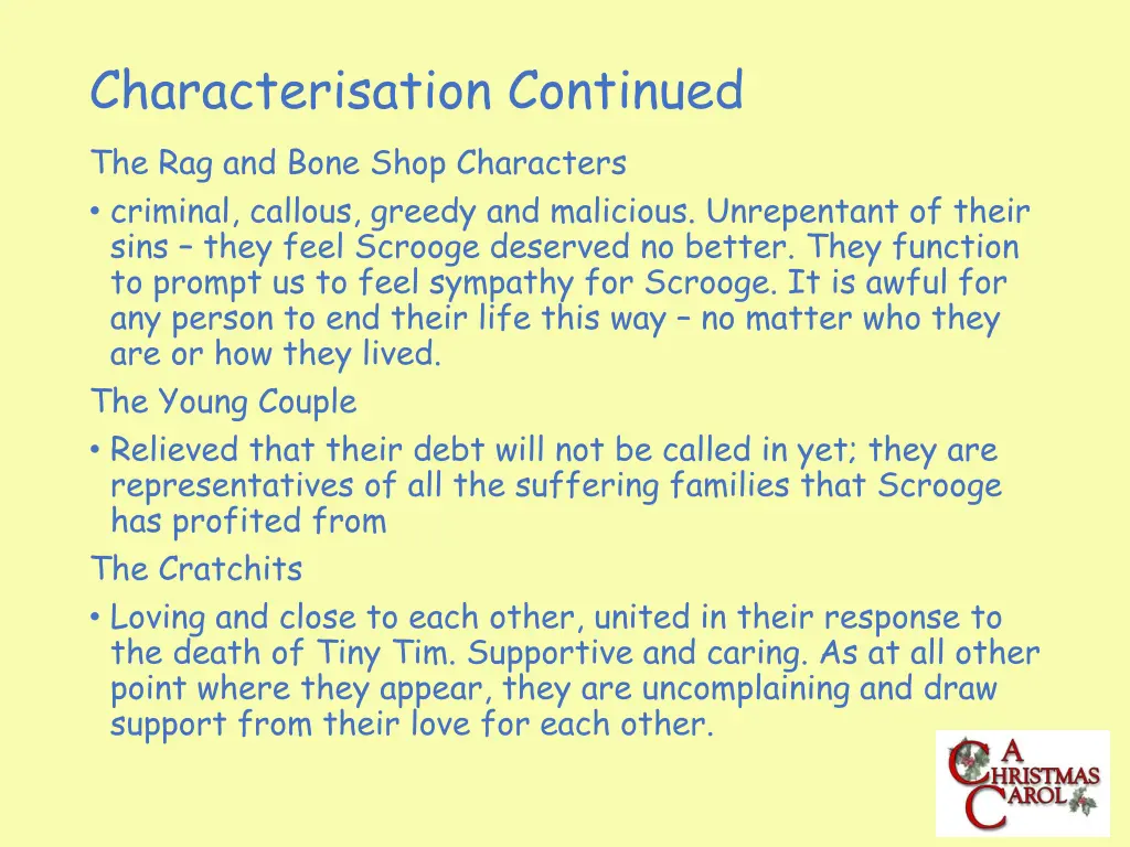 characterisation continued the rag and bone shop