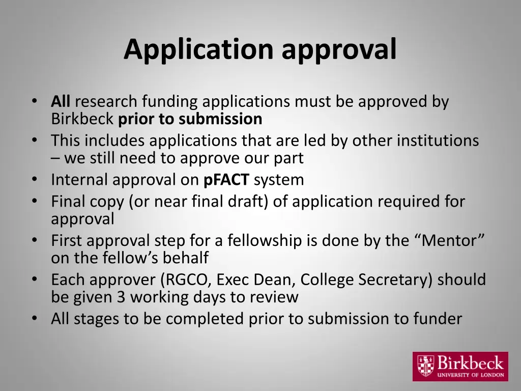 application approval
