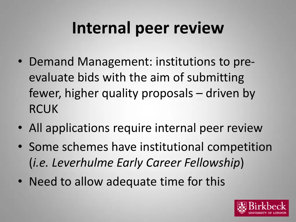internal peer review
