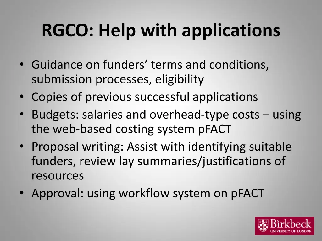rgco help with applications