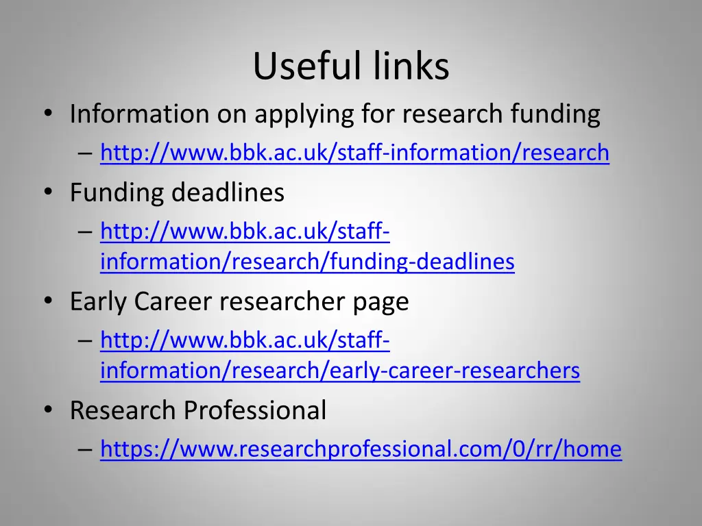 useful links