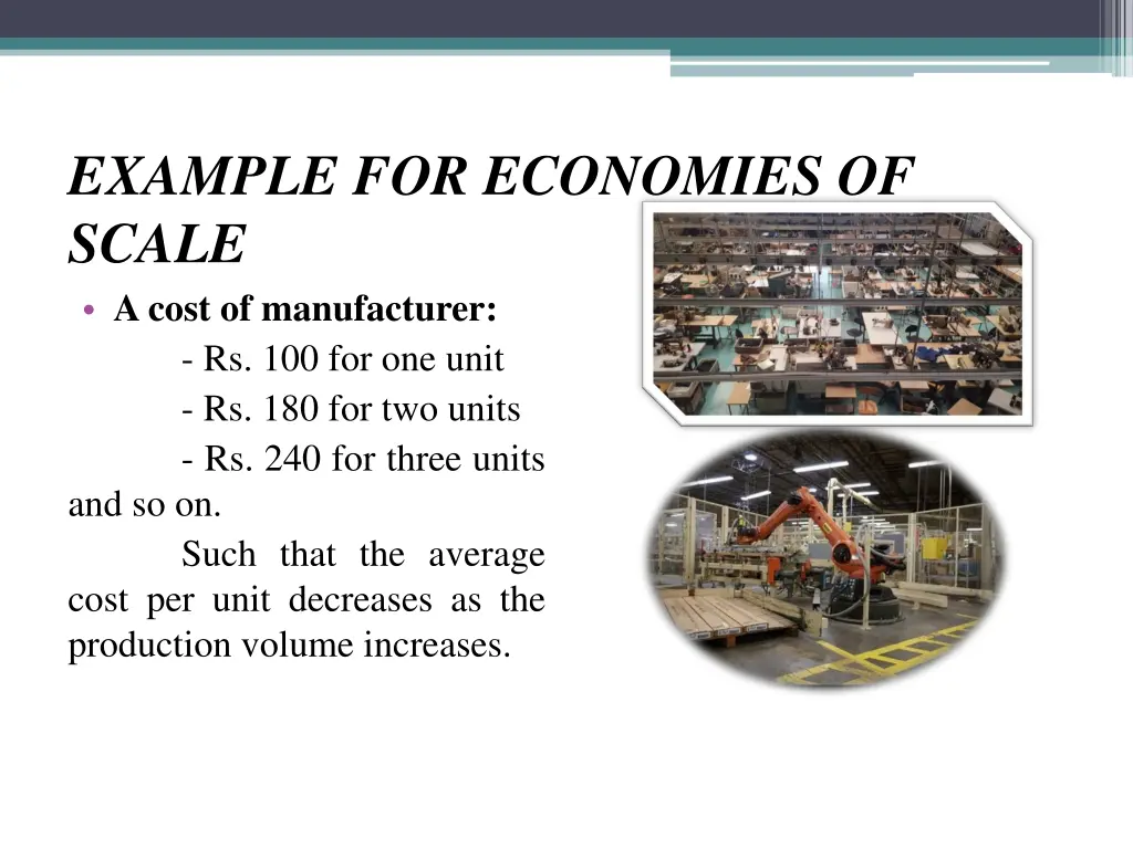example for economies of scale a cost