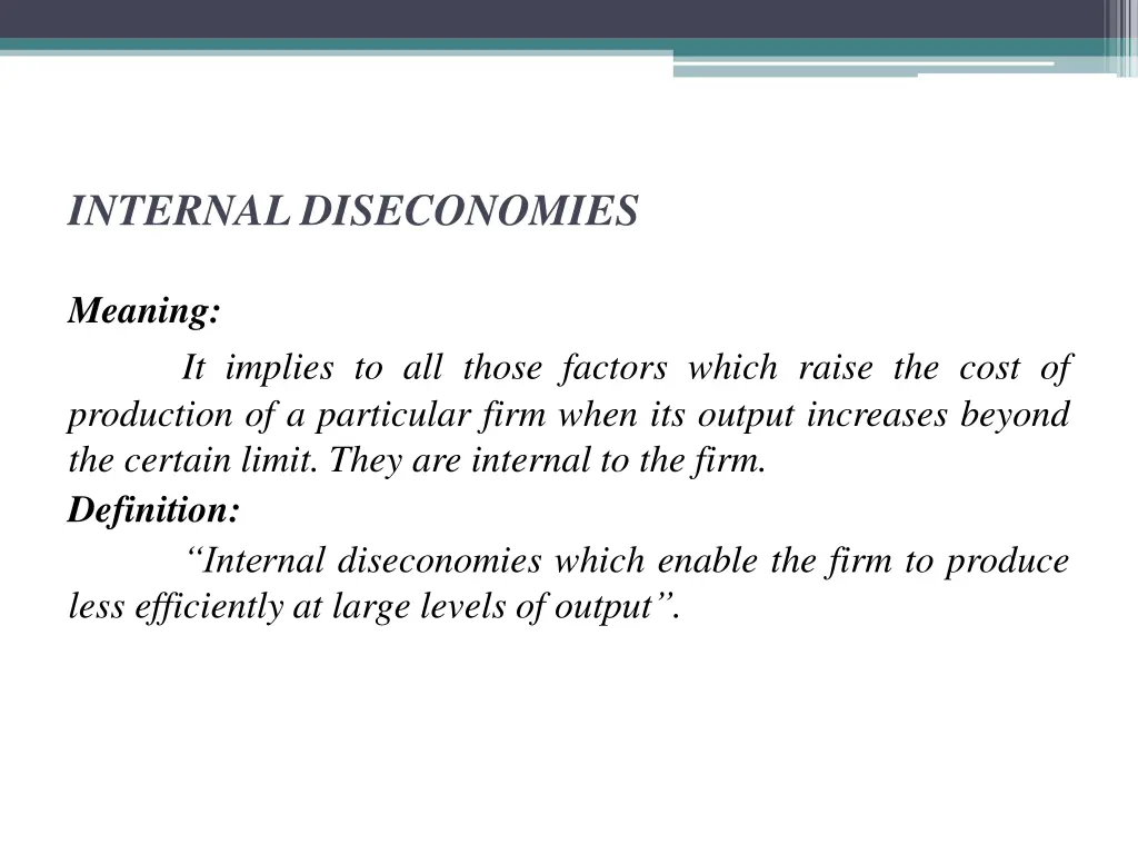 internal diseconomies