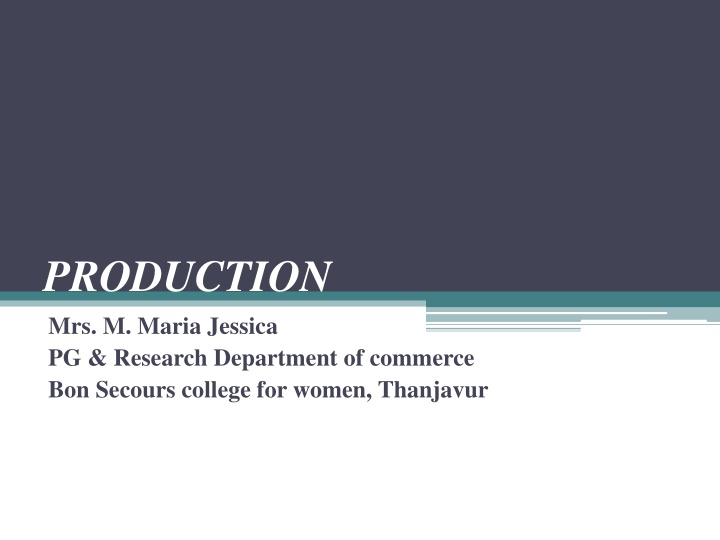 production mrs m maria jessica pg research