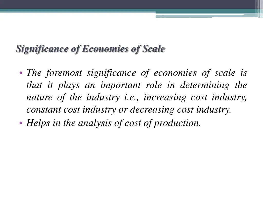 significance of economies of scale