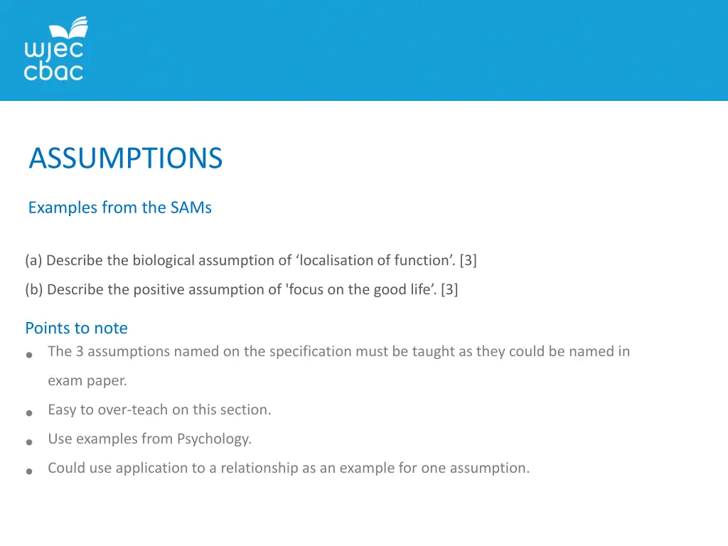 assumptions
