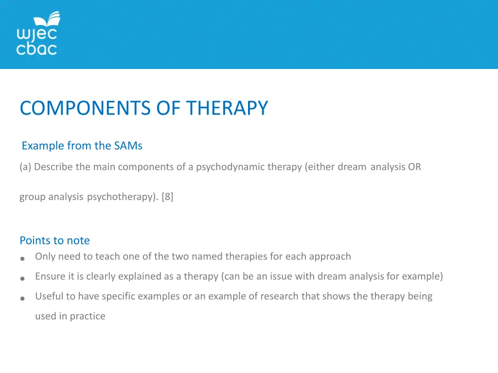 components of therapy