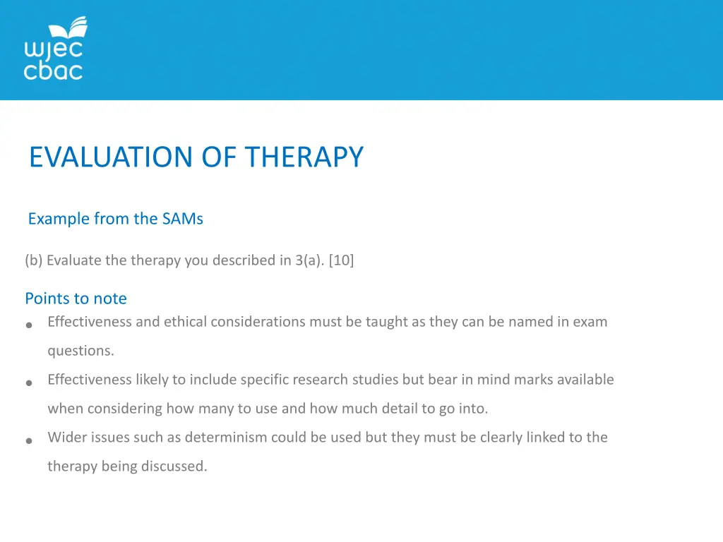evaluation of therapy
