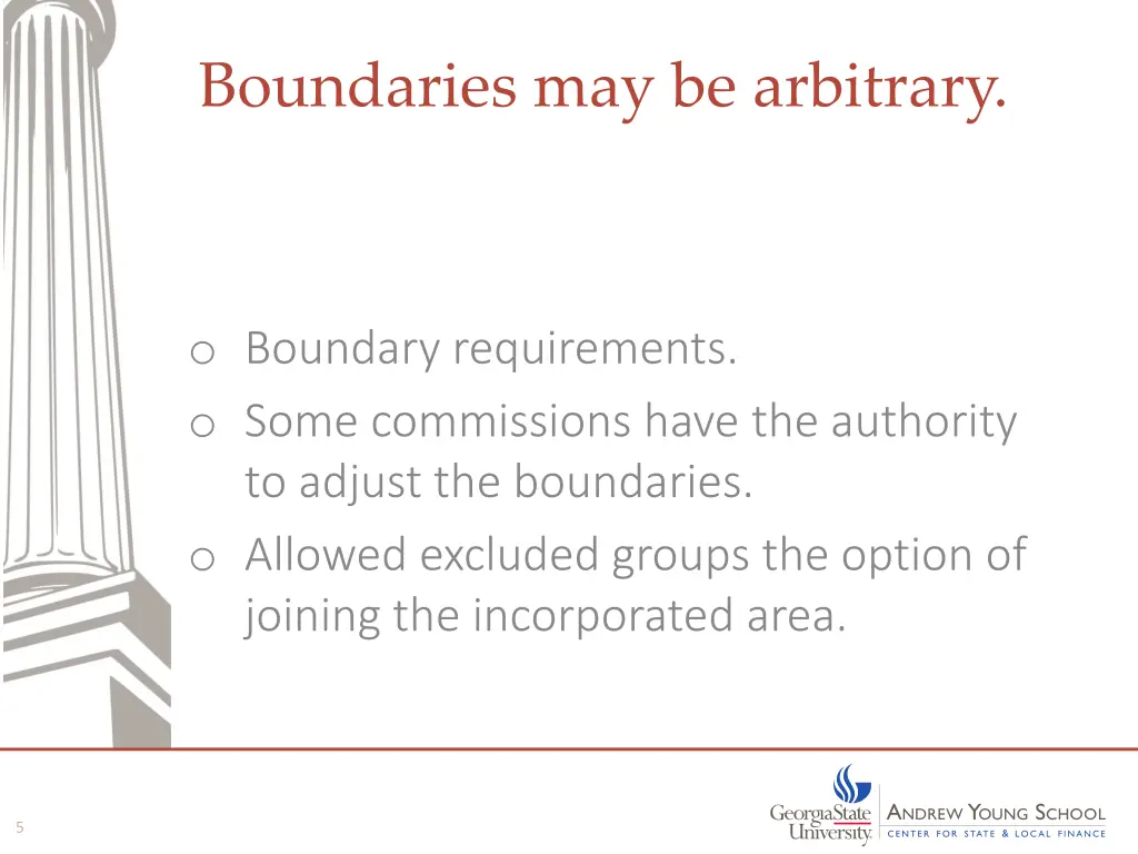 boundaries may be arbitrary