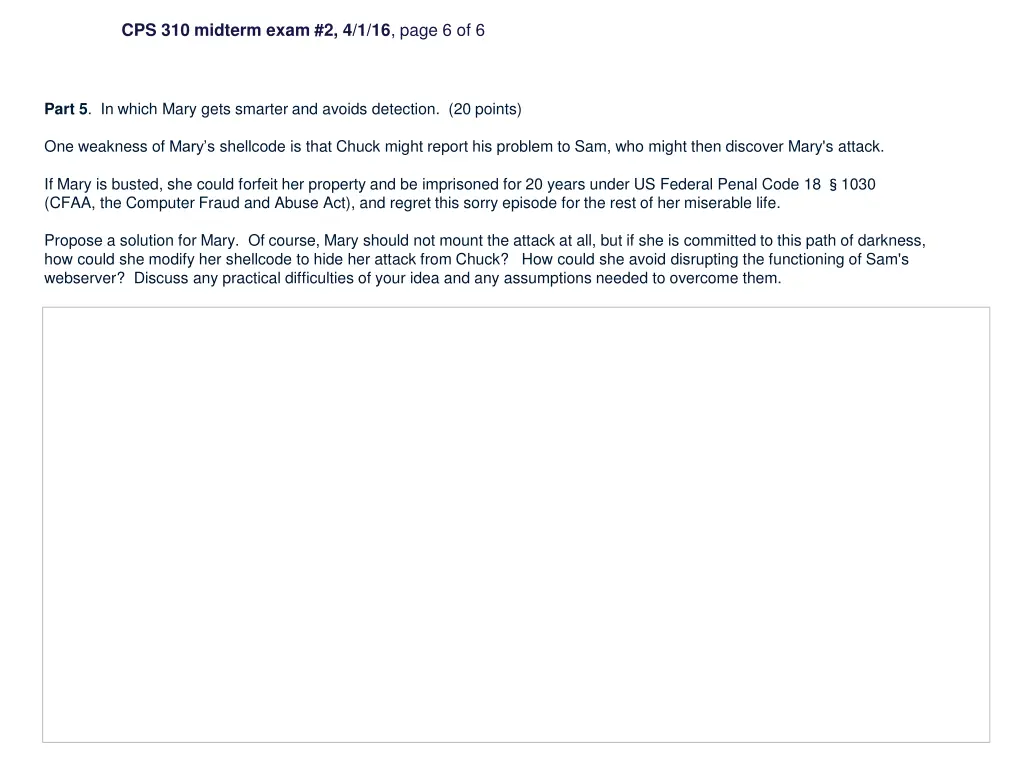 cps 310 midterm exam 2 4 1 16 page 6 of 6