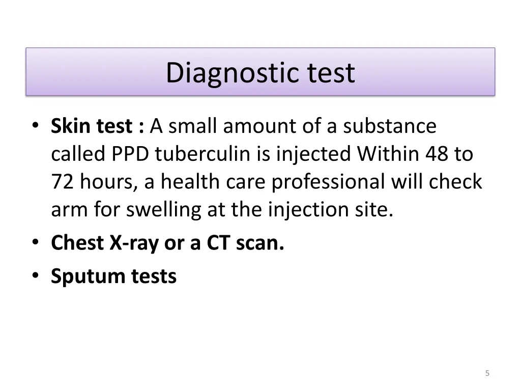 diagnostic test
