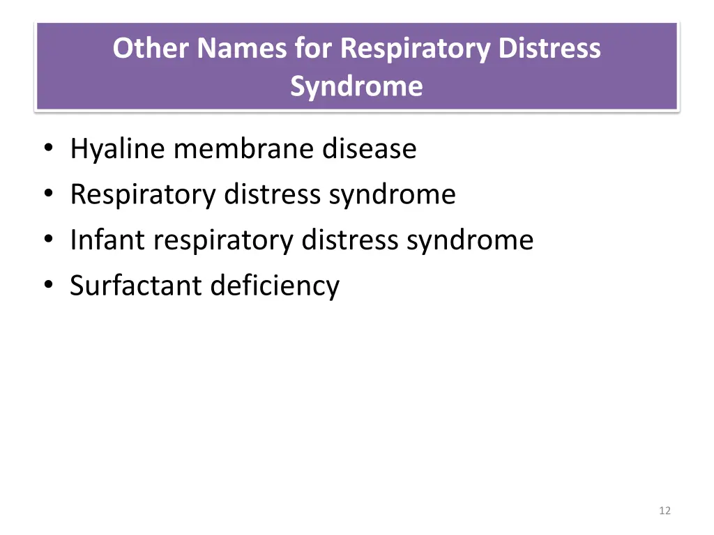other names for respiratory distress syndrome